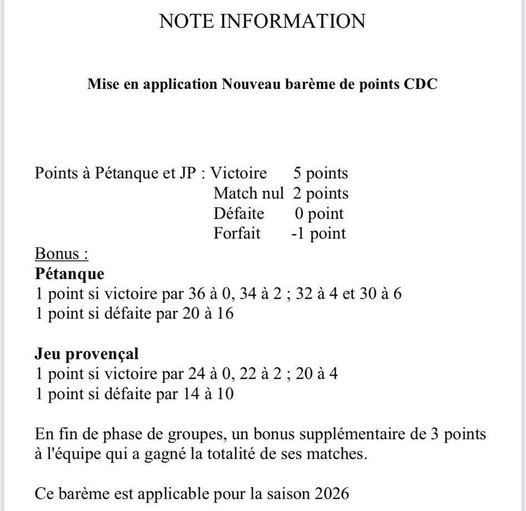 TEST ATTRIBUTION des POINTS CRC,CDC