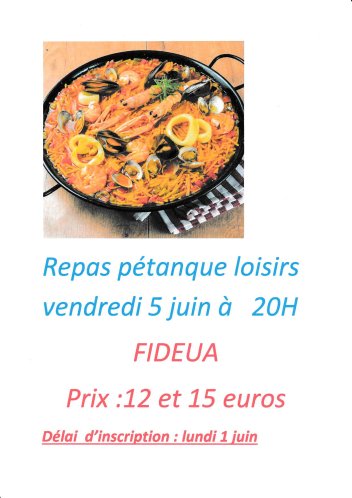 REPAS PETANQUE LOISIRS 05 JUIN